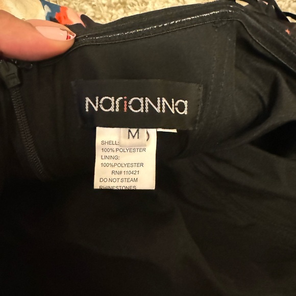 Semi Formal Dress Short Floral with Navy Blue Background - Picture 6 of 8